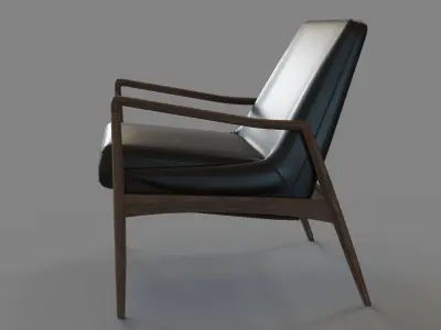 Braden Leather Chair Durango Smoke 3D model