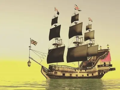 Black Pearl Low-poly 3D model