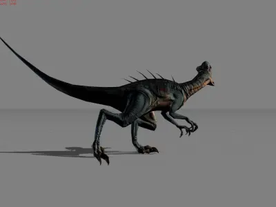 Raptov Blue Animal Low-poly 3D model