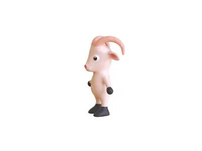 High-Quality 3D Cute Goat for Games  Low-poly 3D model