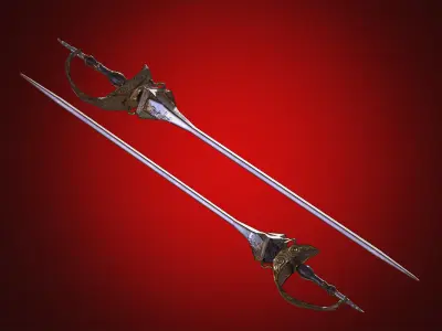Sword Rapier - low poly Low-poly 3D model