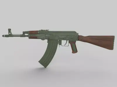 AK 47 Low-poly 3D model 7