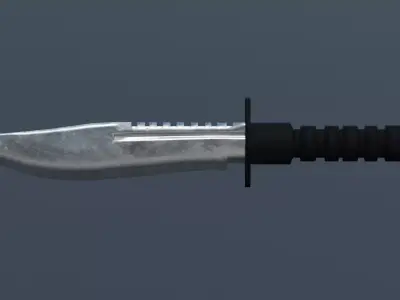 Pack  de 6 couteaux de chasse Low-Ploy 3D model