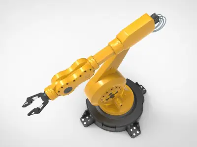 Industrial robot arm Low-poly 3D model order