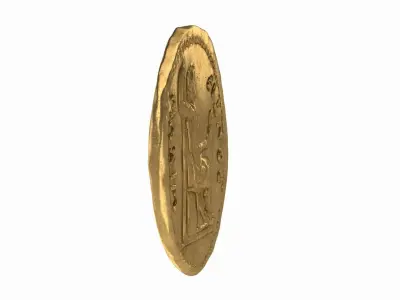 Old Golden Roman coins 3D model