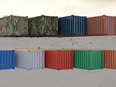 Shipping Container Low-poly 3D model 2