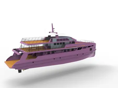 Pink yacht 3D model
