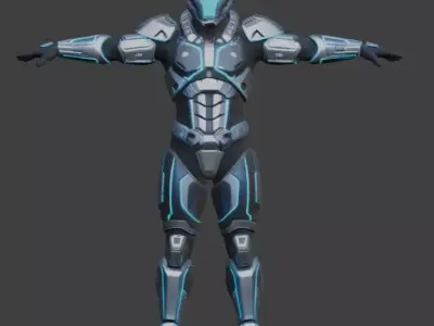 Futuristic Sci-Fi Soldier 3D Model 3D model buy