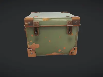 military-style metal cargo box 3D model