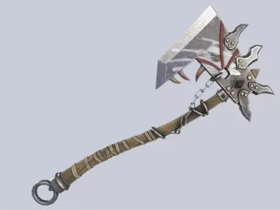 Orc axe Low-poly 3D model