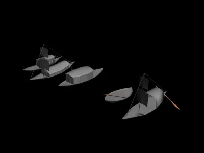 Bangladeshi Nowka Or Boat Low-poly 3D model