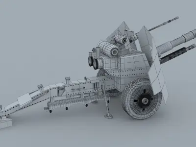 Artillery gun 3D model