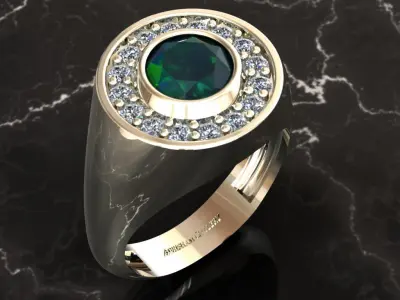 3D printable signet ring 3D print model purchase