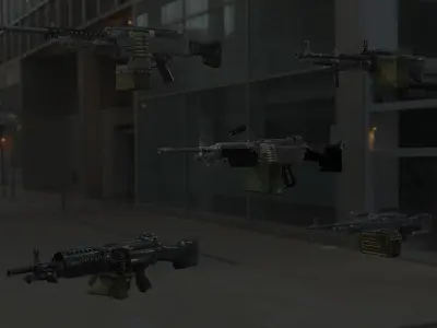 machines guns rigged pack 3D model