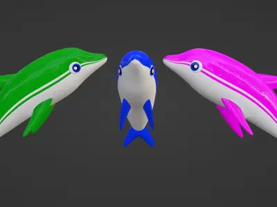 Inflatable dolphin 3D models 3D Model Pack