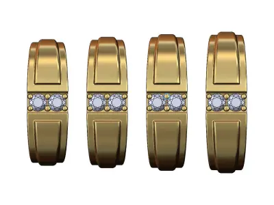 Diamond art and deco band US sizes 6to9 3D print model