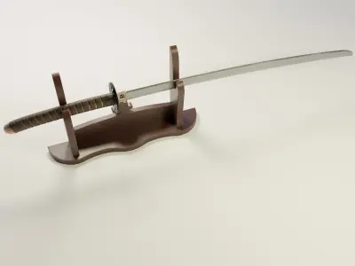Samurai Weapon katana Low-poly 3D model