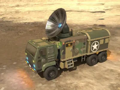 Animated Radar Truck Low-poly 3D model