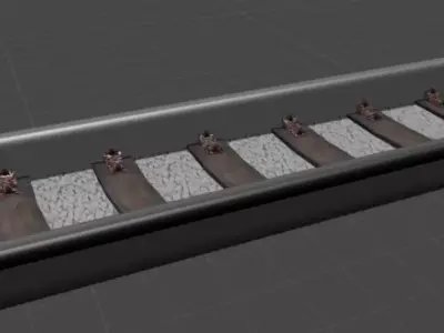 Railway Tracks Free low-poly 3D model