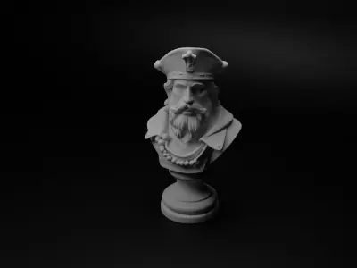 Spanish Conquistador Bust Chess 3D print model