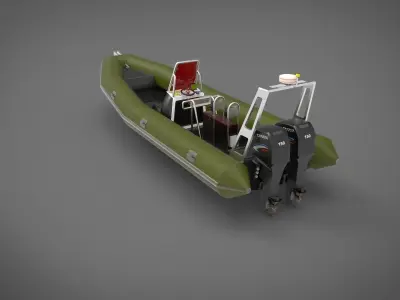 military support boat 3D model