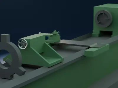 Skoda Lathe Machine-High-Quality Industrial 3D Model Low-poly 3D model