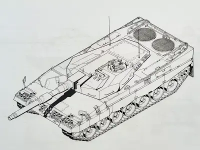 Leopard 2 Flachturm Projekt Leopard 3 from 1979 Free 3D print model