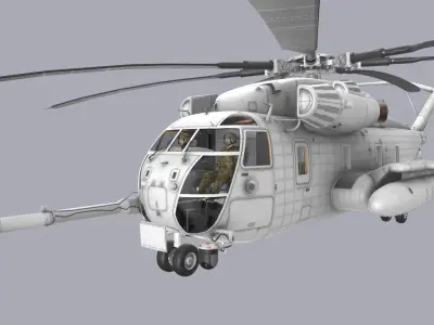 CH-53E Super Stallion Blank Complex Animation Low-poly 3D model