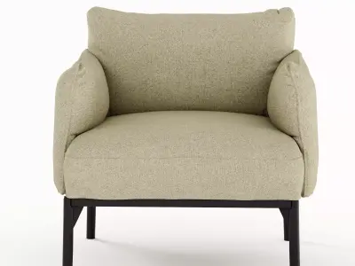 Modern Sage Green Fabric Armchair 3D model
