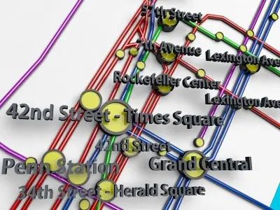  New York City Not Official Subway Map  3D model