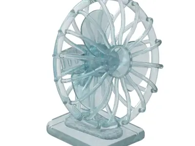 Transparent Table Fan Toy 3D model