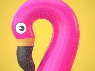 Flamingo Rubber Low-poly 3D model