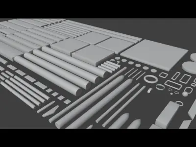 Medieval Wooden Kitbash Collection Low-poly 3D model purchase