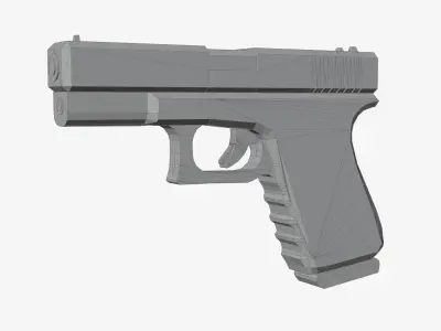 Glock 17 Gun 3D Model Low-poly 3D model