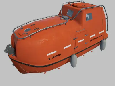 Life Boat 3D model Low-poly 3D model