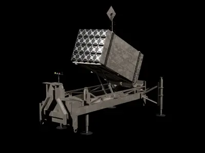 Iron Dome Missile Defense System Low-poly 3D model
