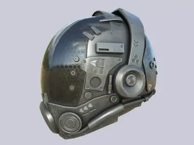Scifi helmet Low-poly 3D model get