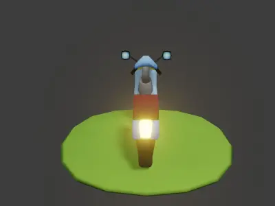 Motorbike scooter Low-poly 3D model