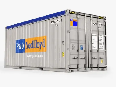 20ft PO Lloid Open Top shipping Container 3D model