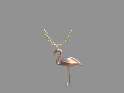 flamingo locket copper 3D model