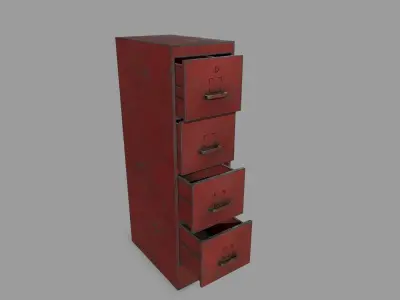 Cabinet metal filing Low-poly 3D model