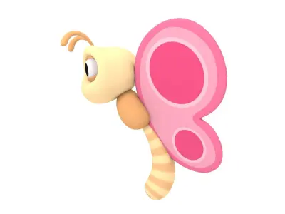 Cartoon Butterfly 3D model