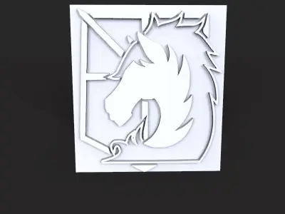 Shingeki no Kyojin logo 3D Attack on titan Military police 3D print model