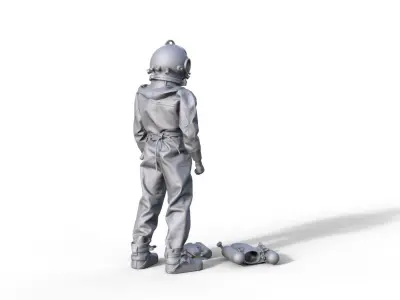 historical helmet diver Helmtaucher Taucher Schiffsmodell 3D print model purchase