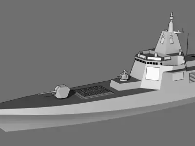 DDG Type 55 Renhai class Low-poly 3D model
