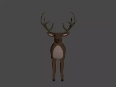 LowPoly Elk deer Low-poly 3D model