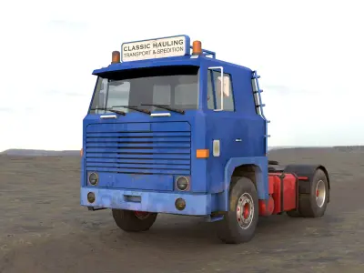 Classic European Semi Truck 4k PBR Low-poly 3D model