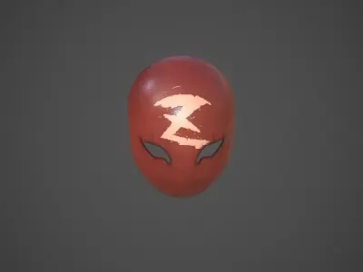 Red Mask Low-poly 3D model