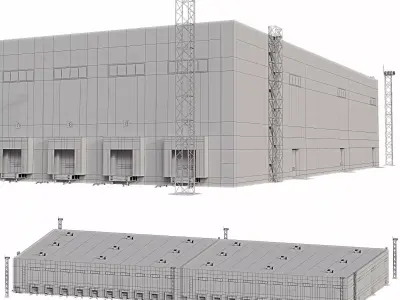 Modular logistics warehouse 1 3D model