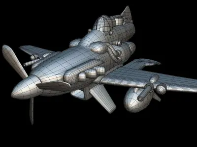 PlaneVR Low-poly 3D model